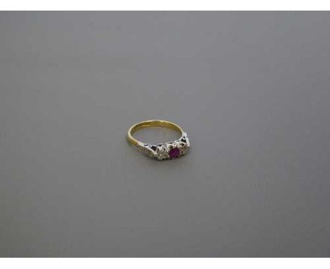 18 ct ruby and diamond ring 3 grams