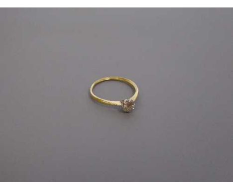 18ct old cut solitaire diamond ring approximately .5 ct