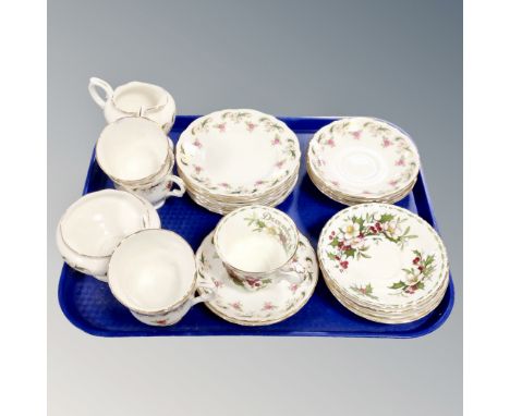 A tray of twenty eight pieces of Staffordshire Wentworth fine bone china 