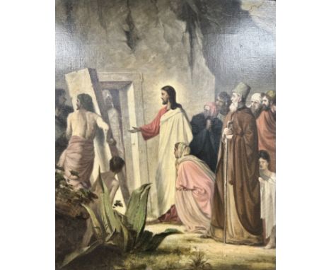 Continental school : Christ and his disciples, textured print, 46cm by 38cm 