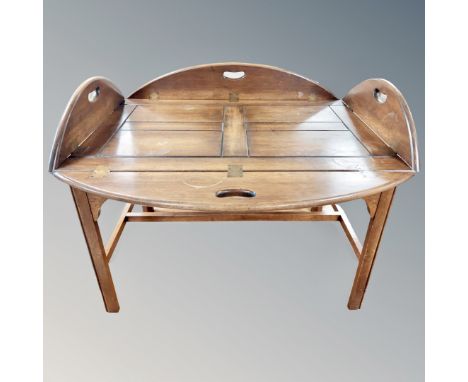 A mahogany butler's tray table 