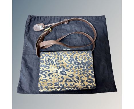 A Paul Smith cross-body bag with leopard print, 24 cm x 18 cm x 4 cm, with dust cover 