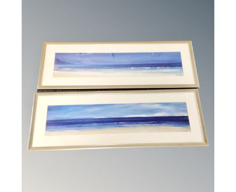 Two contemporary Ronnie Leckie seascape prints together with a further limited edition print indistinctly signed 