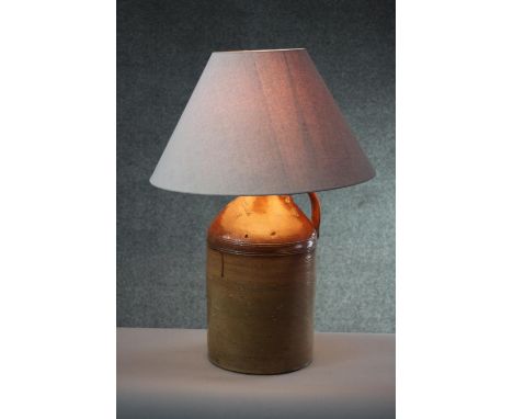 An E.W. Etheridge stoneware flagon converted into a table lamp. H.70 W.50 cm. 