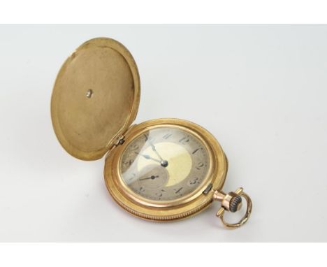 14ct gold hunter pocket watch with enamel portrait of Czar Nicholas II and diamond set on reverse. Lever escapement. Inscribe