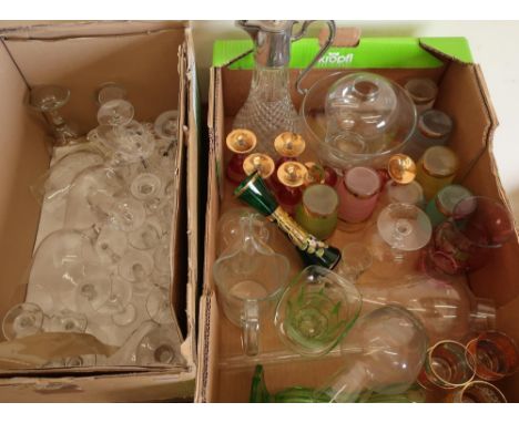 Two boxes of assorted glasses and glassware 