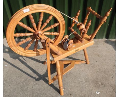 Light wood spinning wheel, a tapestry frame and an expandable sewing box (3)