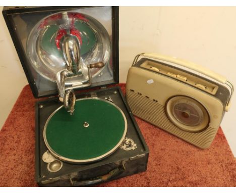 Decca travelling record player and a Bush vintage radio (2) 