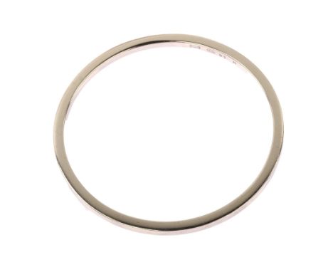 GEORG JENSEN - a Danish modernist sterling silver plain form slave bangle, model no. 51A, band width 3.4mm, internal circumfe