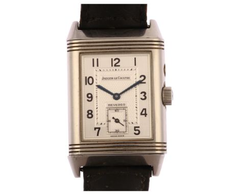 JAEGER LECOULTRE - a stainless steel Reverso Duoface 'Night And Day' mechanical wristwatch, ref. 270.8.54, circa 2002, princi