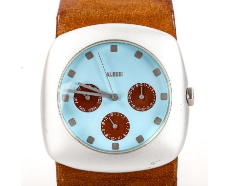 STEPHANO PIROVANO for Alessi, a Callisto chronograph watch, with leather strapGood working order, good condition 
