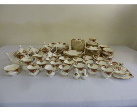 Royal Albert Old Country Roses part dinner service to include plates, bowls, dishes, cups and saucers  (119)