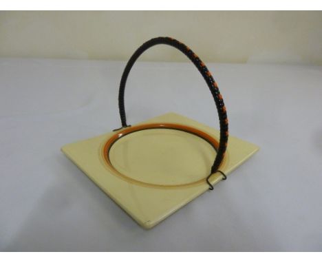 Clarice Cliff, The Biarritz cake plate with detachable wickerwork handle