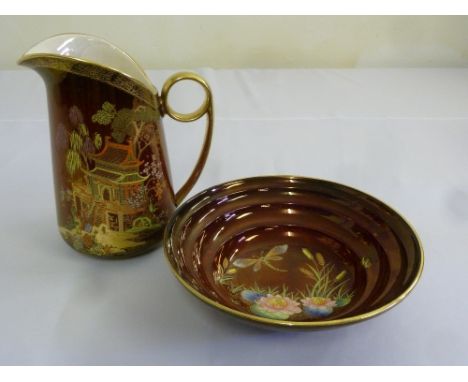 Carltonware Rouge Royale bowl and a matching jug