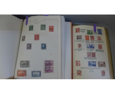 Two albums of stamps, Commonwealth, King George VI &amp; QE11, VF used, values up to £1, strength in Australia and Canada 