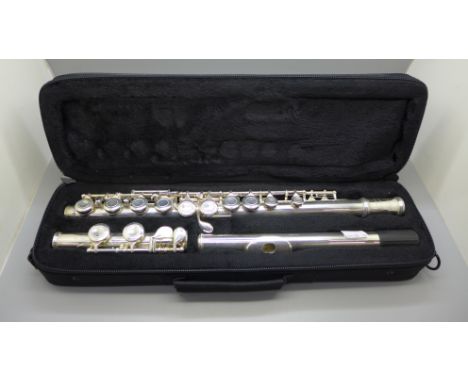 A vintage Venus flute, cased 