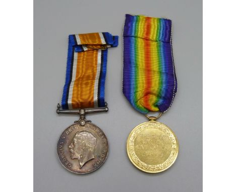 A pair of WWI medals to J-2833 Pte. J.B. Weintroub R. Fus. 
