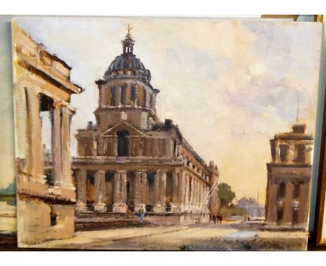 Sydney Foley - Summer Afternoon, Greenwich, and Low Water at Brentford, oil on canvas board, pair, each signed lower right, 3