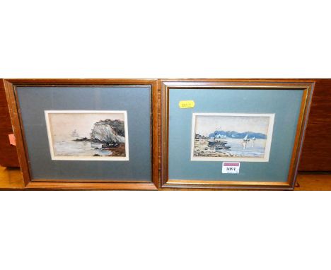 Early 20th century English school - Brownsea island and Poole harbour, Dorset, watercolour, indistinctly signed lower left, 8
