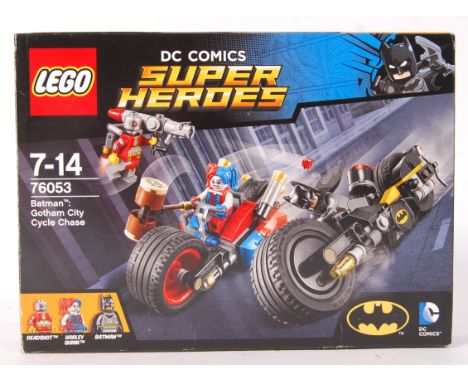 A Lego DC Comics Super Heroes boxed set No. 76053 ' Batman : Gotham City Cycle Chase '. Vendor assures us resealed sets are 1
