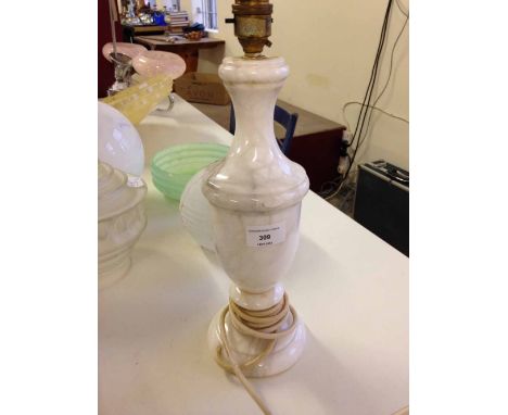 A white marble lamp base.