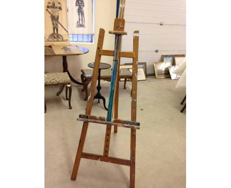 A vintage adjustable floor standing artist's easel.