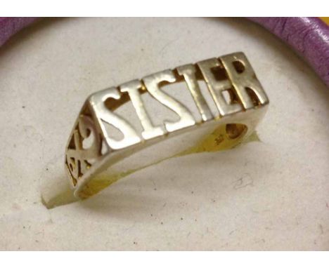 Ladies 925 silver ring spelling SISTER, Size R, weight approx. 2.3g