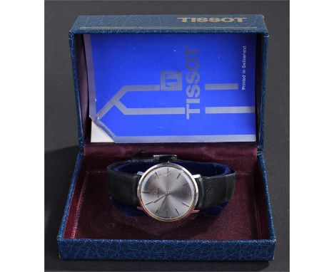 Milus stainless steel gentleman's wristwatch, together with a Tissot watch box, (2)