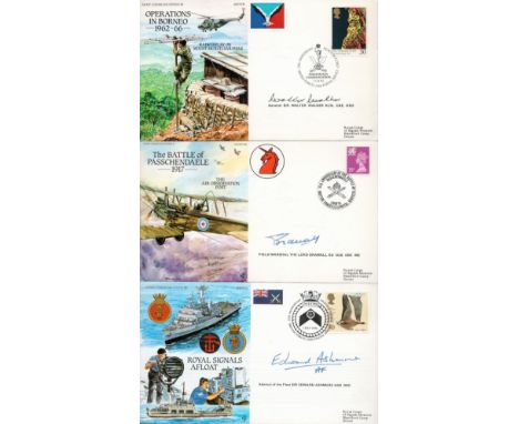 WW2 Collection of 3 Army Communications Signed FDC's. Signatures are Sir Edward Ashmore, The Lord Bramall and Sir Walter Walk