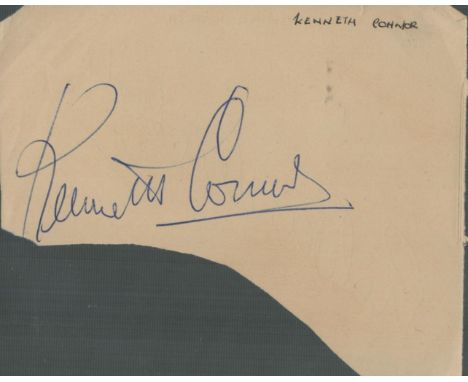 Kenneth Connor signed orange album page. Connor, MBE (6 June 1918 - 28 November 1993)[1] was a British stage, film and broadc