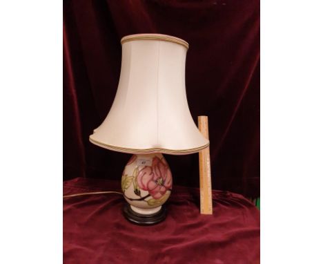 Large Moorcroft Pink Magnolia Lamp Base And Original Shade 45cm 