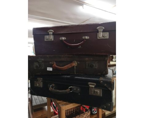 lot of 3 vintage suit cases. 