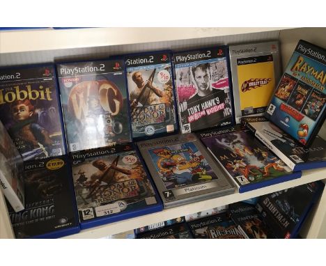 Shelf of playstation 2 Games. 