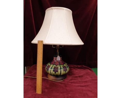 Moorcroft unusual ceramic table lamp with shade. 