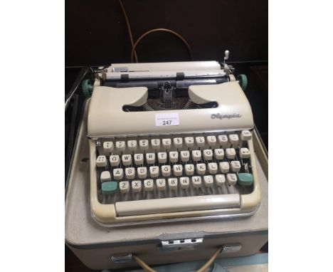 German olympia typewriter with case. 