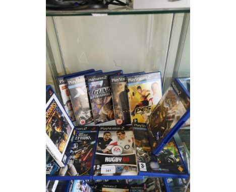 Shelf of ps2 games. 