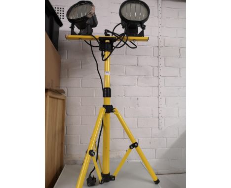 Set of emergency work lights on tripod stand. 