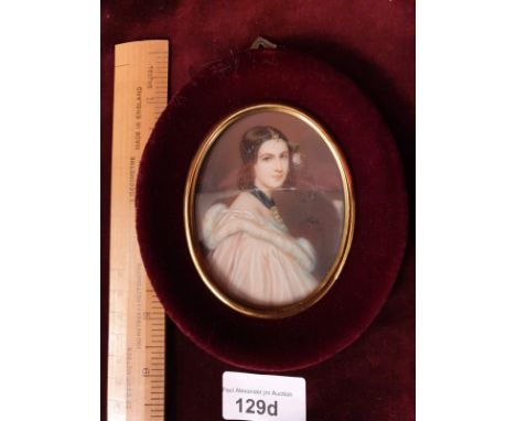 Stunning Portrait Of Young Lady In Victorian Attire Signed Ruby 