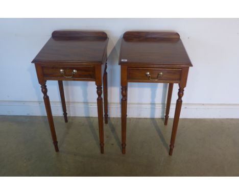 A pair of mahogany lamp tables, 40cm W x 76cm H  - made by a local craftsman to a high standard 