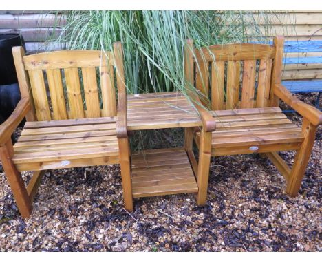 A garden companion bench, as new - 190cm wide 
