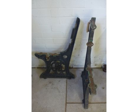 A pair of GER iron bench ends, according to the vendor they were originally from Foxton Station  - 78cm H x 49cm W at the bas