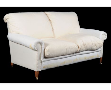  An upholstered two seat sofa in Victorian style by HOWARD CHAIRS LTD,   , last quarter 20th century, with removeable seat cu