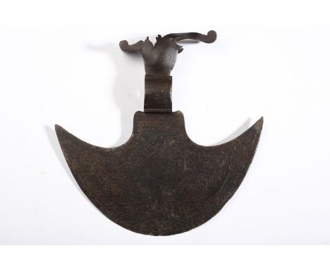 Islamic Art An Ottoman Tabar axe head Turkey, 17th-18th century . . Cm 21,00 x 20,50.
