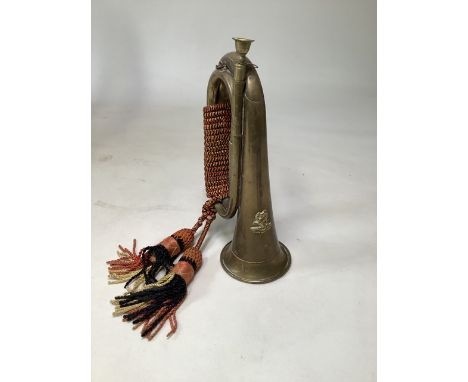 A reproduction Kumaon Regiment military brass bugle  H:29cm