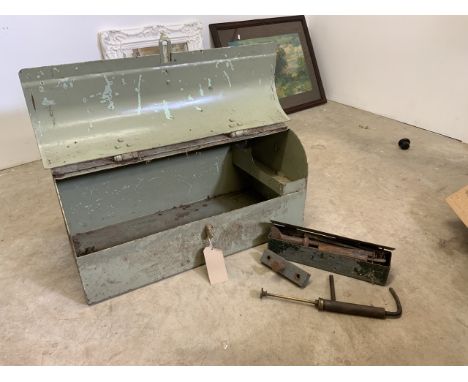 Railwayana A steel dome topped locomotive tool trunk. 