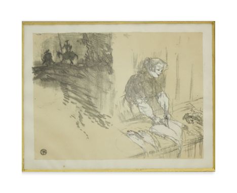 Henri de Toulouse-Lautrec, French (1864-1901) Lithograph "Couverture pour Les Courtes Joies" Monogram in print. Light toning,
