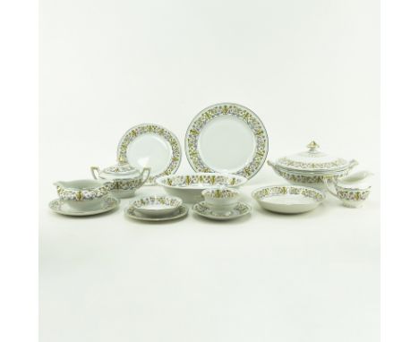 Eighty-Nine (89) Pieces Heinrich H&C Rococo Dinnerware. Set includes: 14 plates 10", 14 soup bowls, 14 fruit bowls, 12 bread 