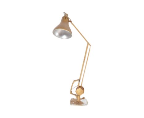 A retro vintage 20th century circa 1970s Hadrill &amp; Horstmann of London angle counter poise lamp in gold chrome colourway.