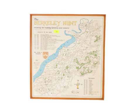 A late 20th century coloured 'The Berkeley Hunt' showing the hunting territory and coverts map based on the 1921 Berkeley Hun