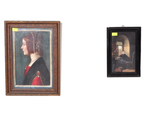 After Leonardo Da Vinci - Portrait of Beatrice D Este - 1491 - An early 20th century print of Leonard Da Vinci portrait set w